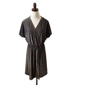 Prima Donna Swim V.I.P Kaftan Cover Up Women Size 12 Black Gold Drawstring Waist